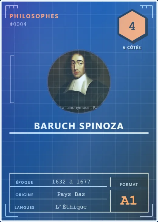 Carte « Baruch Spinoza », rang 4