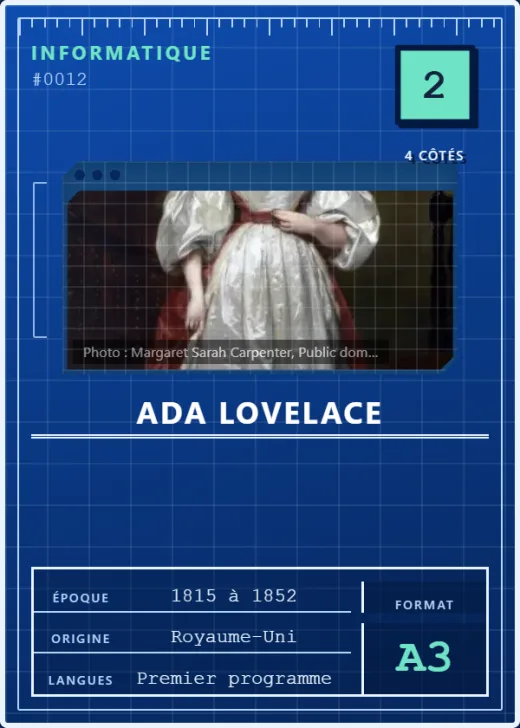 Carte « Ada Lovelace », rang 2